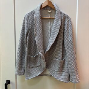 Betsey’s Boutique Shop Striped Knit Blazer – Black & White, Women’s XL Top